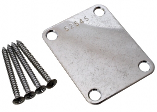 Gotoh® 4 Hole Neckplate w/Screws • Chrome • Aged/Relic w/Random Serial Number