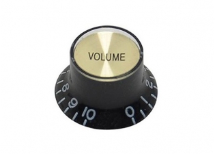 Bell Knob w/Reflector Cap • USA • Black/Gold • Volume