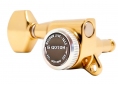 Gotoh® 6-In-Line MGT Locking Tuners • SG381 • Gold • Small Modern Button • Staggered • Left Handed