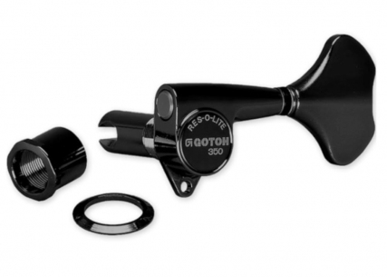 Gotoh® GB350 RES-O-LITE Mini Bass Tuning Keys • Black • 4x Left Side