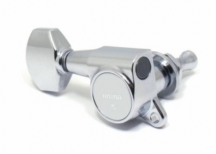 Gotoh® 6-In-Line Tuners • SG381 • Chrome • Small Modern Button • Left Handed