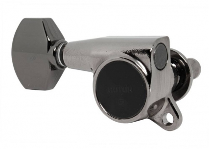 Gotoh® 6-In-Line Tuners • SG381 • Cosmo Black • Small Modern Button • Left Handed