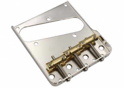 Hosco®/Gotoh® Single Cutaway Vintage Telecaster® Style Bridge w/In Tune Saddles • Nickel