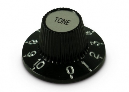 Kluson® Witch Hat Knob • Black w/Silver Top • Tone