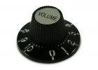 Kluson® Witch Hat Knob • Black w/Silver Top • Volume