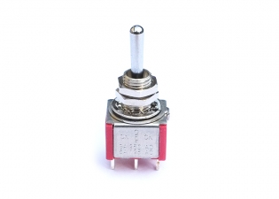 Mini Toggle Switch • 3-Way • On/Off/On • Chrome