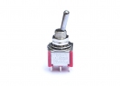 Mini Toggle Switch • 3-Way • On/On/On • Chrome