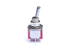 Mini Toggle Switch • 3-Way • On/On/On • Chrome