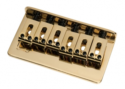 Hardtail Fixed String Through Bridge • 10.8mm • Modern Block Saddles • Gold