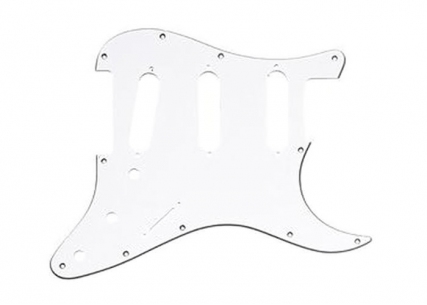 Stratocaster® Style Pickguard • 11 Hole • White/Black/White