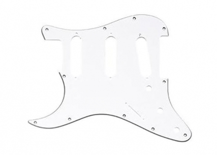 Stratocaster® Style Pickguard • 11 Hole • White/Black/White • Left Handed