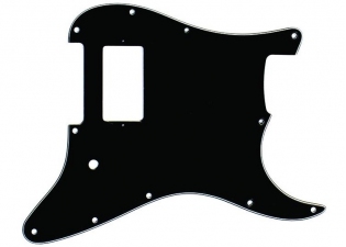 Stratocaster® Style Pickguard • 1 Humbucker • 11 Hole • 3 Ply Black/White/Black