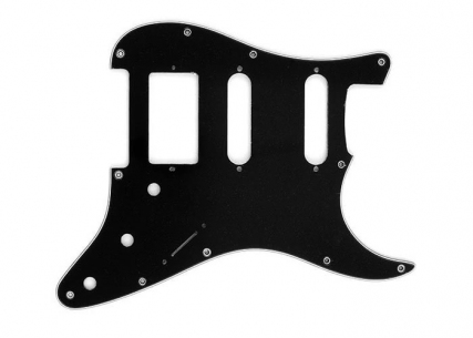 Stratocaster® Style Pickguard • 1HB 2SC • 11 Hole • Black/White/Black