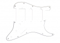 Stratocaster® Style Pickguard • 1HB 2SC • 11 Hole • White/Black/White