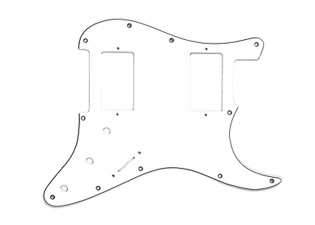 Stratocaster® Style Pickguard • 2HB • 11 Hole • White/Black/White