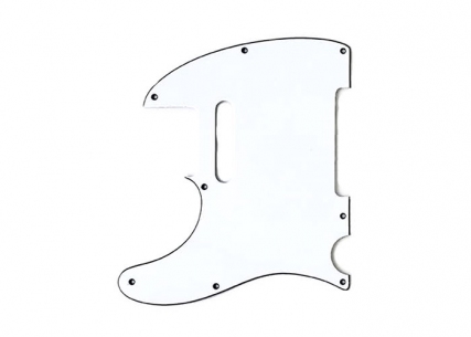 Telecaster® Style Pickguard • 8 Hole • White/Black/White • Left Handed