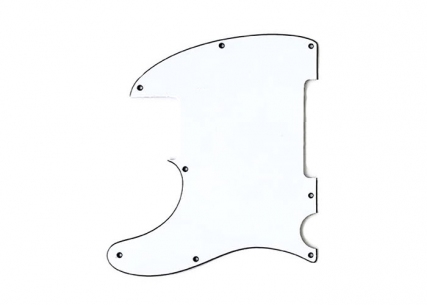 Telecaster® Esquire® Style Pickguard • 8 Hole • White/Black/White • Left Handed