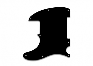 Telecaster® Esquire® Style Pickguard • 8 Hole • Black Thin • Left Handed