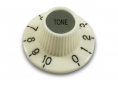 Kluson® Witch Hat Knob • Antique White w/Silver Top • Tone